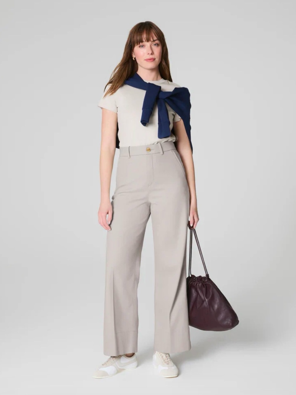 SPANX Supersmooth Stretch Twill Cropped Wide-Leg Pant. Petite Medium. NWT